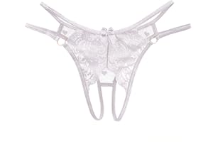 WODCEEKE Crotchless Panties for Women Sexy Slutty Naughty Lingerie Lace Thongs Hollow Out Briefs Underwear Ladies Underpants