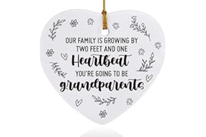 THOQII New Grandparents Ornaments Keepsake Gifts from Newborn Baby, Pregnancy Announcement Plaque Sign Gifts for First Time Grandparents, Grandma Grandpa to Be, Promoted to Grandmother Grandfather Gifts