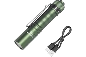 ThruNite BSS Saber 1015 Lumens AA Mini Flashlight Rechargeable, Small EDC Flashlight with Clip High Performance LED Light (Dark Green)