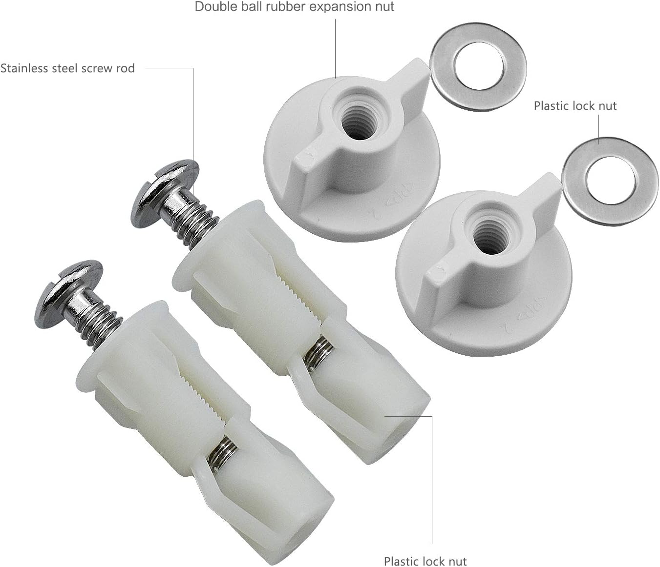 cococity Universal Toilet Seats Screws and Bolts, Toilet Seat Hinges