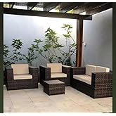 Sofá Para Varanda, Jogo Área Externa, Varanda, Jardim Móveis (Argila)