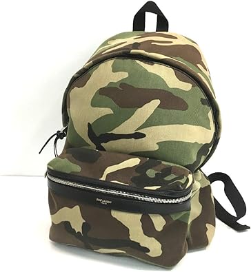 Amazon サンローランパリ Saint Laurent Paris 4359 メンズ レディース カモフラージュ リュックサック リュック デイパック キャンバス レザー ユニセックス 中古 リュック バックパック