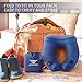 Jerrybox Fastest Inflatable Neck Pillow with 2 Airbags, Travel Neck Support Pillow for Airplanes, Soft Portable Flight Pillow with Packsack (Bone Shaped, Blue)