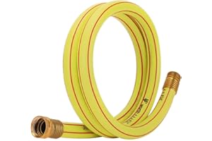 SOLUTION4PATIO EXPERT IN GARDEN CREATION Solution4Patio Homes Garden 3/4 in. x 5 ft. Short Hose Yellow Lead-in Hose Male/Female High Water Pressure Solid Brass Fittings for Water Softener, Dehumidifier, Vehicle Water Filter 5 Years Warranty