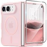 FNTCASE for iPhone Duo Case, Fit for Magsafe, Light Pink | Screen Protector, Translucent Matte, Military Grade Drop Proof, Shockproof Protection Bumper, Protective Magnetic Phone Cover