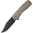 Petrified fish PFP03 Victor,3.58" 154CM Steel Black Stonewashed Blade,4.8oz Aluminium Handle Flipper Liner lock Folding knife (Green - A Stonewashed)