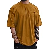 YawYews Mens Fashion Short Sleeve Tshirts Workout Oversize Pullover Solid Color Casual Tees