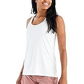 Free Fly Women's Motion Racerback Tank - Moisture Wicking Bamboo Viscose Breathable Active Tank with Sun Protection UPF 50+
