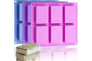 HKNMTT Silicone Soap Molds for Soap Making Bar, 3 Pack Food Grade Baking Molds for Rice Crispies Treats Cake Chocolate Bar Desserts Ice Cube Homemade Non-stick Moulds BPA free