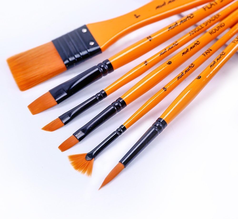 Mont Marte Acrylic Paint Brush Set, 10 Taklon Brushes in Wallet, Ideal Brush Set for Acrylic Painting - Image 3