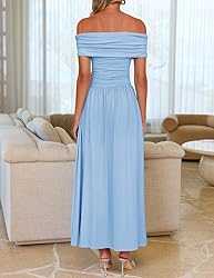 ZESICA Women's Off The Shoulder Maxi Dress 2025
