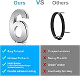 Vicloon 3D Door Numbers 3 Inches Self-Adhesive Silver Waterproof (6) view 5