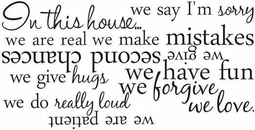 QLING Pegatinas Pared a Prueba Agua en Esta casa calcomanía Sala Estar