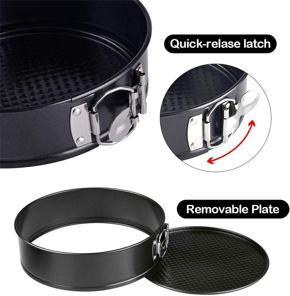3Pcs Springform Pan set Non-stick Leakproof 4"/7"/9" Cake Pan Leakproof Round Baking Pans with Quick Release Latch and Removable Bottom, Wedding Party Cake Bakeware Set: Kitchen & Dining
