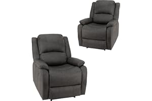RecPro Charles Collection | 30" Zero Wall RV Recliner | Wall Hugger Recliner | RV Living Room (Slideout) Chair | RV Furniture | RV Chair (Gunmetal, 2-Pack)
