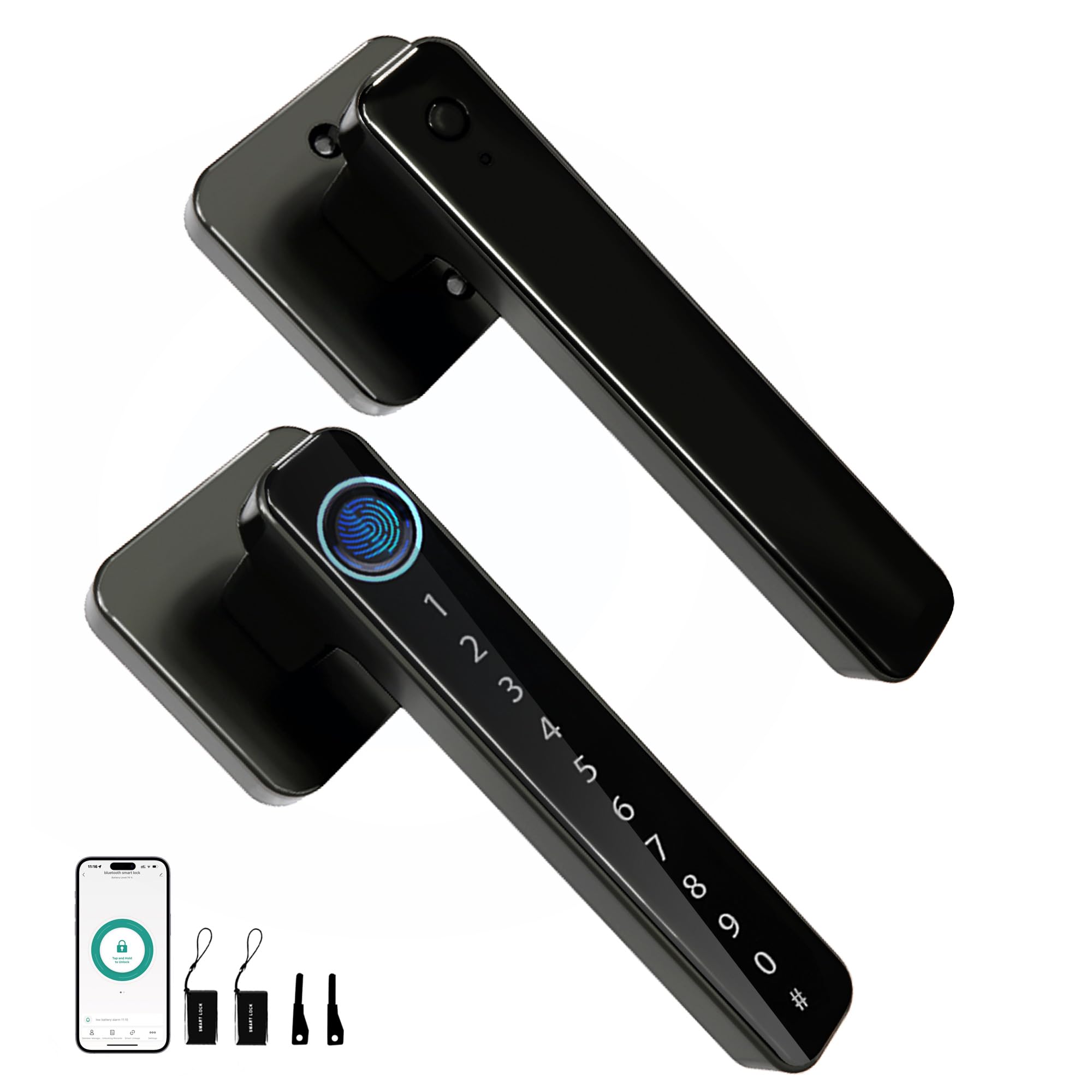 Photo 1 of CHEN LCLILICHEN Smart Door Lock, Fingerprint Door Knob, 5 in 1 Digital Knob APP/Keypad Code/IC Cards/Fingerprint/Keys, for Home Hotel Apartment Office