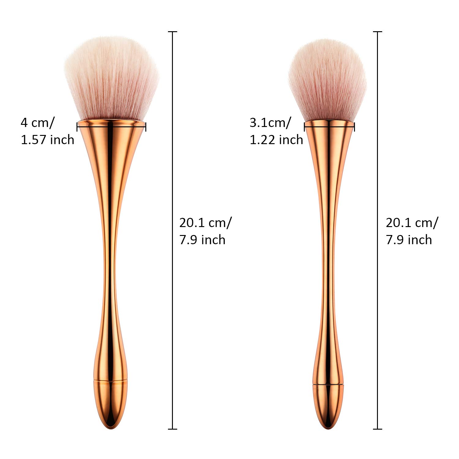 2 Pieces Large Mineral Powder Brush Nail Brushes Kabuki Makeup Brushes Soft Fluffy Foundation Brush Blush Brush for Large Coverage Loose Powder Bronzer Blush Blending Buffing: Beauty