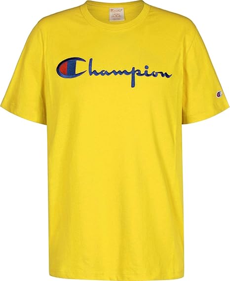 t shirt champion jaune homme