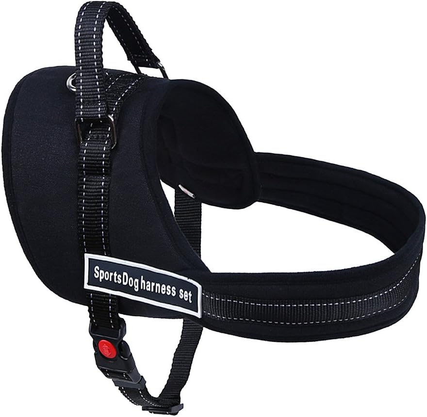 FLAWISH Soft Breathable Adjustable High Strength D-Ring Dog Harness Safety Equipment Pet Supplies Black M