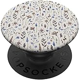 Neutral Boho Wildflower Meadow Botanical Pattern (Ivory) PopSockets Adhesive PopGrip