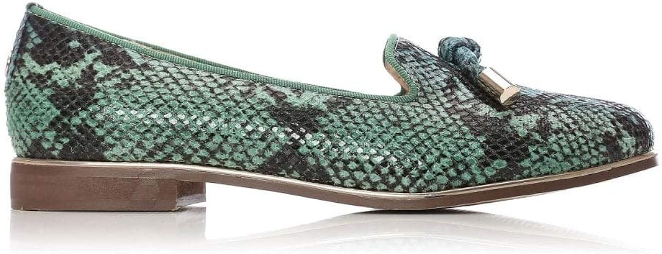 green snake print shoes