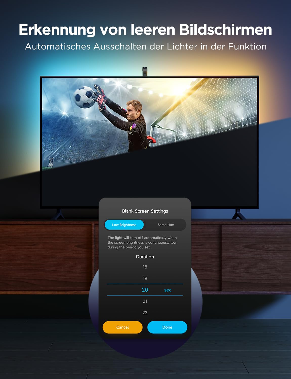 Govee TV Hintergrundbeleuchtung 3 Lite mit Fish-Eye Korrektur Funktion, Sync für 55-65 Zoll TVs, 3,6M RGBICW WiFi TV LED Strip mit Kamera, 4 Farben in 1 Lampenperle, Sprach- & APP-Steuerung 7