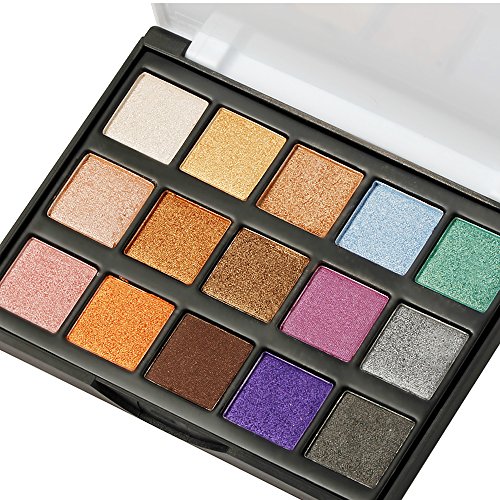 Eyeshadow Makeup Palette, DE'LANCI Travel15 Colors Shimmer & Giltter Cosmetic Eye Shadows Mini Makeup Pallet