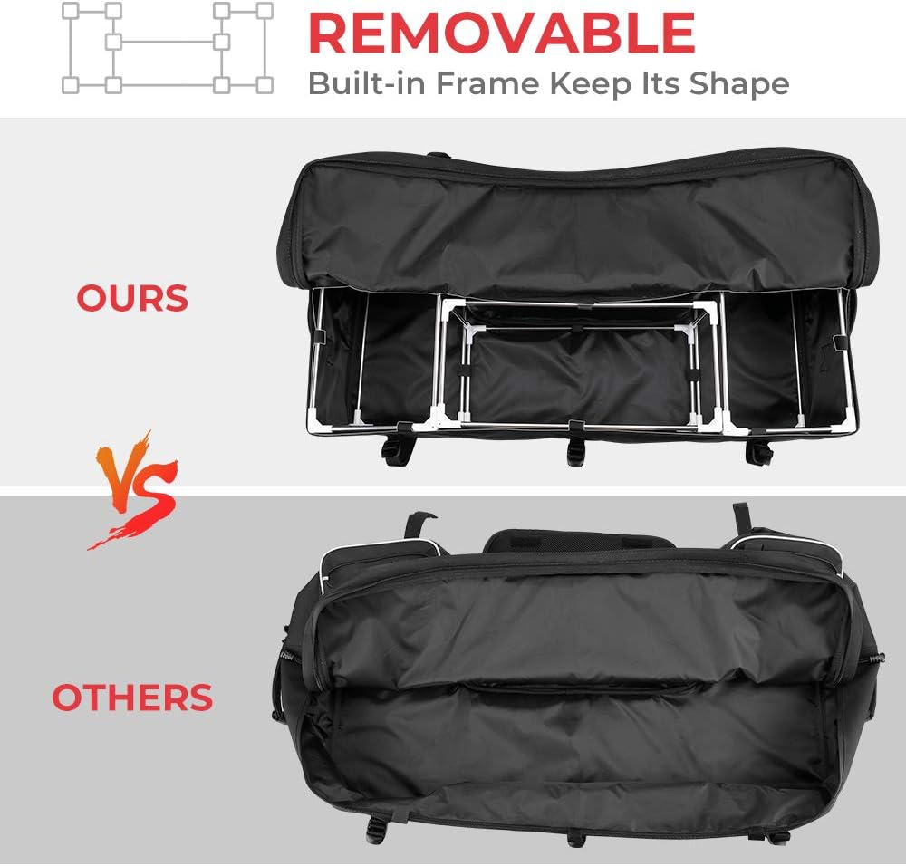 kemimoto Seat Bag for ATV Updated Water-resistant Storage Cargo Rear Gear Seat Bags w/Cushion Water Bottle Holder: Automotive