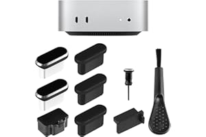 AILOVETECK Dust Plug Cover Kit for Mac Mini M4/M4 pro, USB C Port Cover with Cleaning Brush, for Mac Mini M4 Accessories