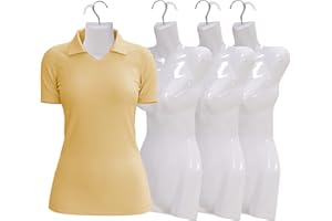 BIQWBIC 4-Packs Female Mannequin Body Set, 27 inches Height Hanging Mannequin Torso with Hook Plastic Half Dress Form for Clothing, Accessories, Shirt Display (White)