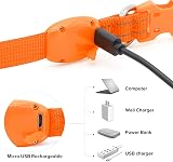 YFbrite LED Cat Collar Small Dog Collar USB Rechargeable Orange XS view 4