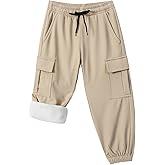 Toddler Warm Skiing Snow Pants Baby Boys Girls Waterproof Cargo Hiking Pants Kids Fleece Lined Winter Sweatpants