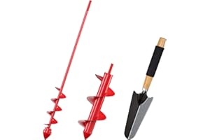 Fixm Auger Drill Bit for Planting Garden Auger Spiral Drill Bulb Digger Planter Tool for Sand/Wet/Dry Soil, 3.14 * 9.84 inches and 1.57 * 17.71 inches