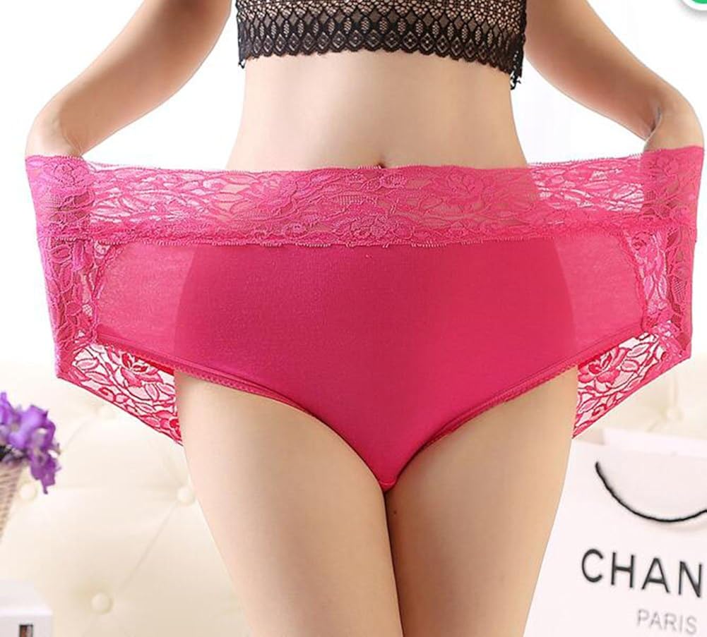 Warmword 6 Pack Panties Size 6-9, Lace Womens Underwear Plus Size Briefs Black: Clothing