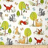 Robert Kaufman Kaufman Forest Fellow Racoons Wild Fabric By The Yard