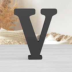 Zaruatu 8 Inch Black Wood Letters Unfinished Wood
