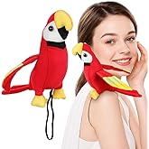 SAFIGLE 2-Pack Plush Parrot on Shoulder Pirate Costume Accessories Kids Cosplay Props Party Decoration Soft Stuffed Animal Toy 7.87 Inch