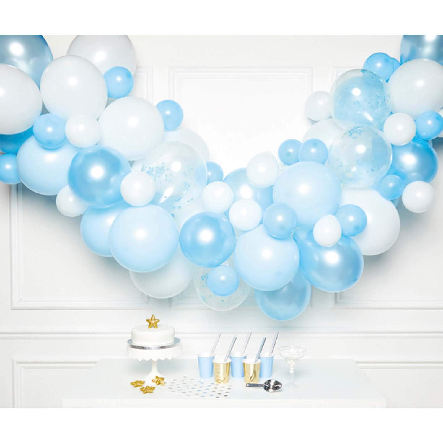 amscan 9907434 - Blue and White DIY Latex Balloon Arch Garland Kit - 70 Pieces