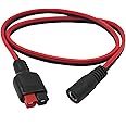 Halokny 14AWG DC 5.5mm x 2.1mm Power Plug Extension Cable Connector for Generator Backup Battery and Foldable Solar Panel, Compatible Anderson PowerPole Port - 60CM/2Ft (5.5x2.1mm Female)