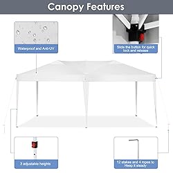TOOLUCK 10x20 Pop Up Canopy Tent Waterproof Outdoor