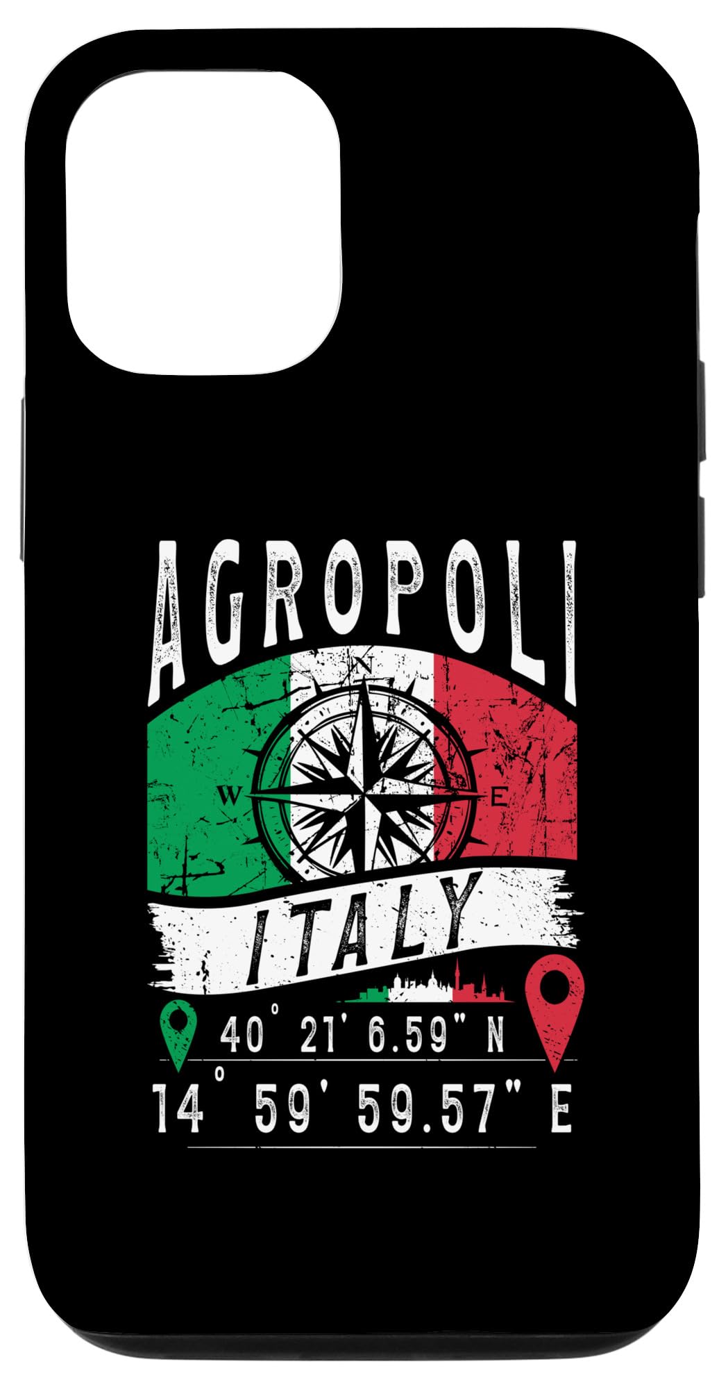 iPhone 14 Agropoli Italy Flag Italia GPS Coordinates Of Agropoli Case