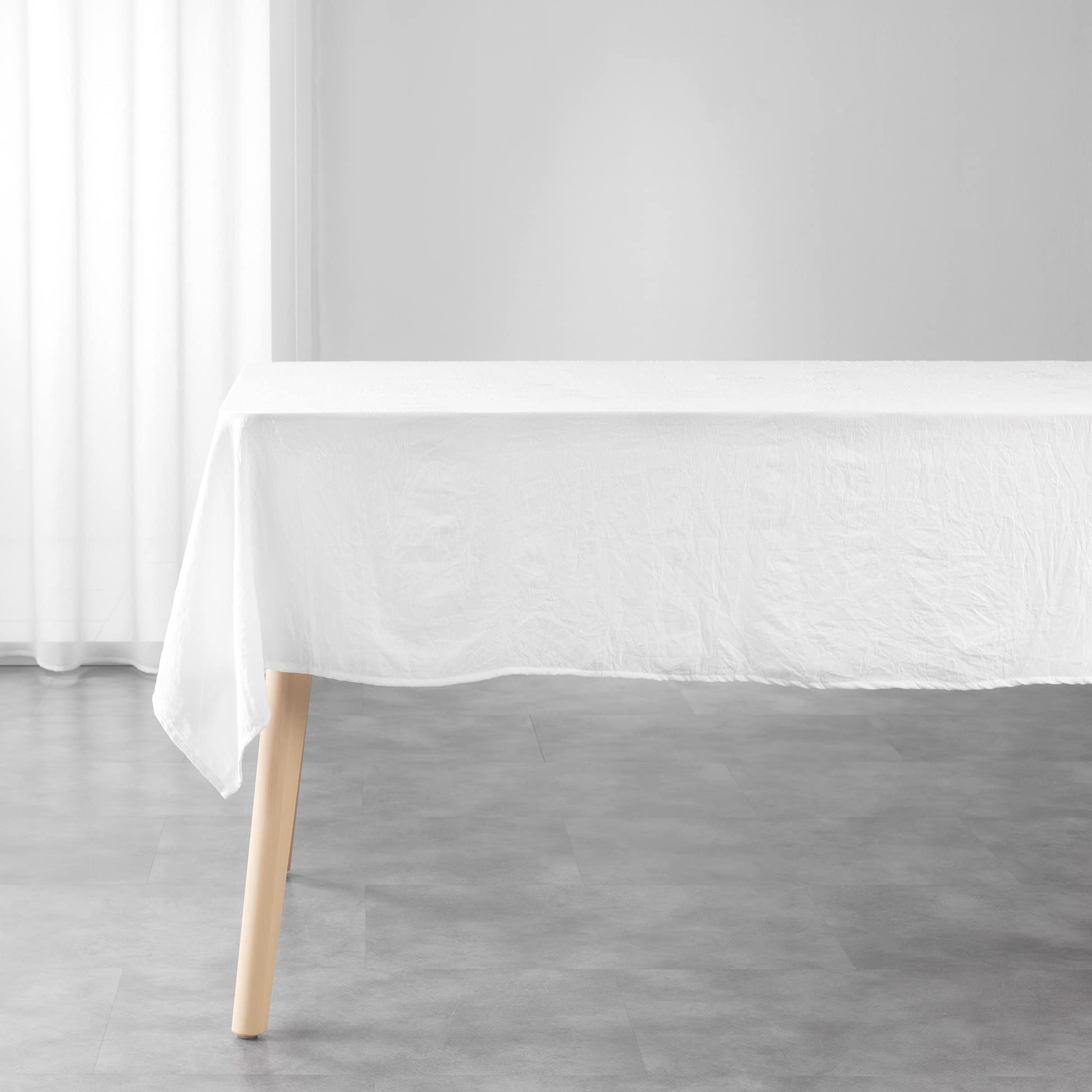 Douceur d'Intérieur Suzy White Rectangular Tablecloth 140 x 240 cm Microfibre Washed