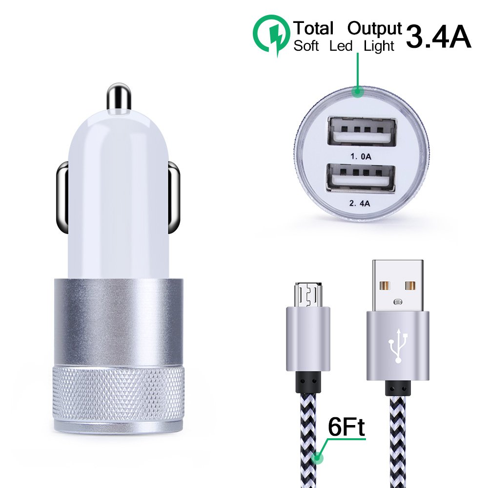 HTC LG G4 G3 K30 K20 4351502600 FiveBox Dual USB Mini Universal Car