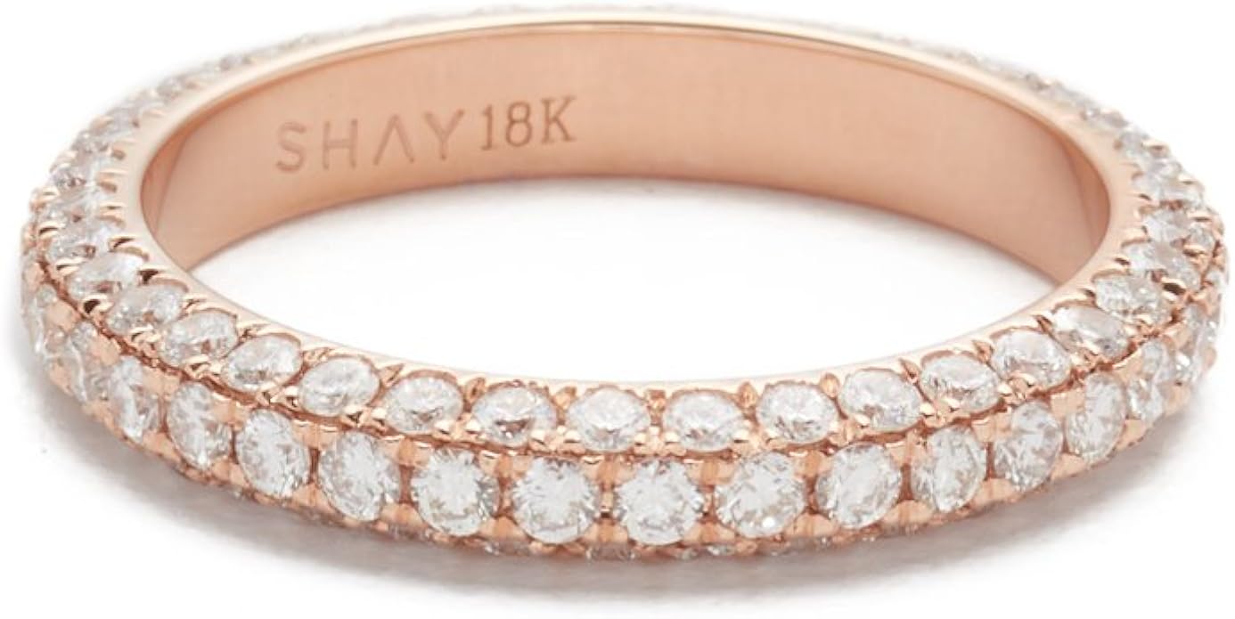 Amazon Shay レディース 18k 3面ダイヤモンドエタニティリング シルバー リング 通販