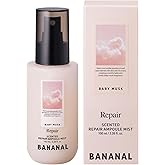 BANANAL Korean Scented Hair Serum Mist – Argan Oil & Silk Protein Ampoule for Nourishing, Frizz Control, Damaged Repair & Glass Hair Shine – Baby Musk, 100ml / 3.38 fl oz