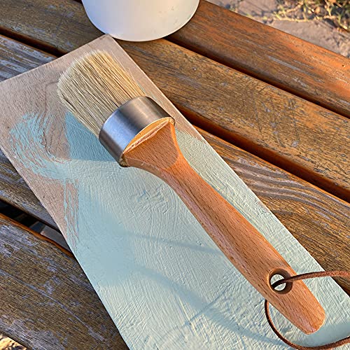 2PCS Chalk Paint Wax Brush Set for Furniture, Round Paint Brushes for