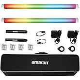 Aputure Amaran PT2c 2 Light Kit,Pixel Tube Light,8 RGBWW Pixels Tube LED,16W Power (60cm/23.6Inch) Amaran T2C