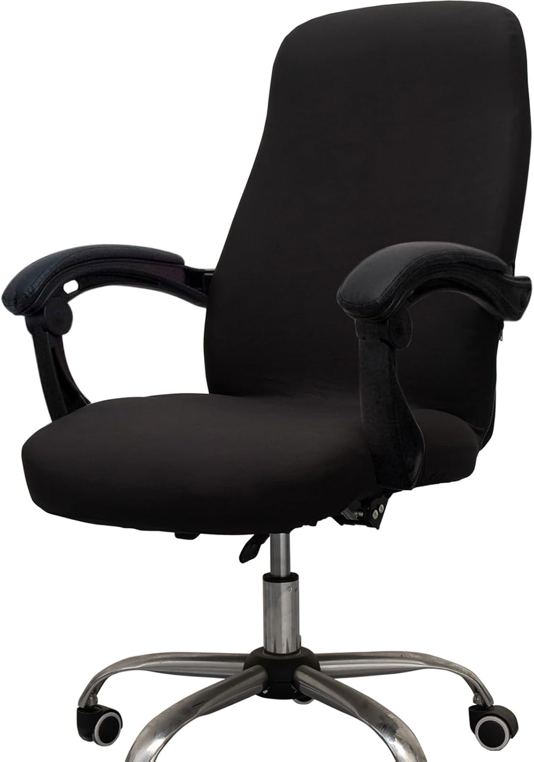 Slipcovers - Melaluxe Office Chair Cover - Stretch Desk Chair Cover, Computer Chair Slipcovers (Size: L) - Black