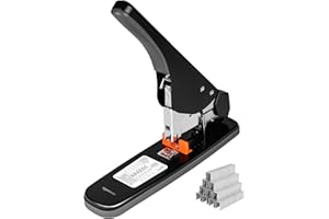 Amazon Basics Effortless Heavy Duty Stapler, 210 Sheets High Capacity, Large Office Stapler with 1000 Staples, Black
