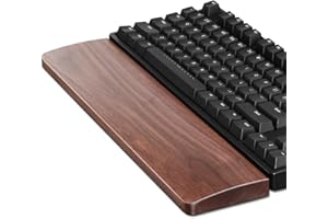 Meatanty Wooden Keyboard Wrist Rest,Ergonomic TKL Gaming Walnut Mechanical Keyboard Wrist Pad,Hard Wrist Rest Palm Rest Supports Computer, Laptop Comfortable Typing Pain Relief (14.17")